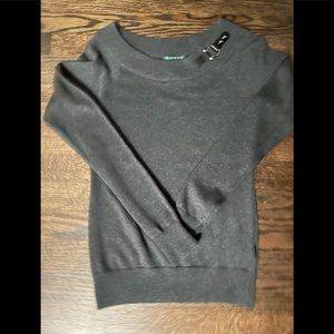 Lauren - Ralph Lauren Gray Sweater w/ Buckle Detail.